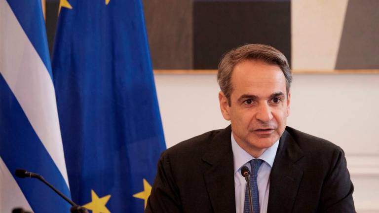 Greek Prime Minister Kyriakos Mitsotakis leads a cabinet meeting at the Maximos Mansion in Athens, Greece, March 28, 2023. REUTERSPIX
